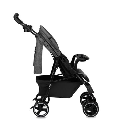 MoMi ISLA Buggy, leicht & faltbar, bis 15 kg, mit Liegefunktion, Schwarz