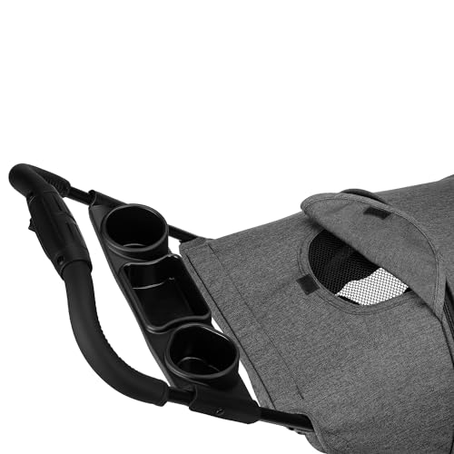 MoMi ISLA Buggy, leicht & faltbar, bis 15 kg, mit Liegefunktion, Schwarz