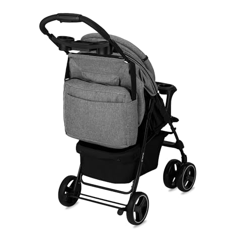 MoMi ISLA Buggy, leicht & faltbar, bis 15 kg, mit Liegefunktion, Schwarz