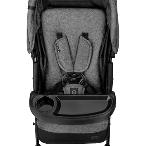 MoMi ISLA Buggy, leicht & faltbar, bis 15 kg, mit Liegefunktion, Schwarz