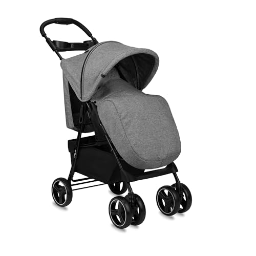 MoMi ISLA Buggy, leicht & faltbar, bis 15 kg, mit Liegefunktion, Schwarz