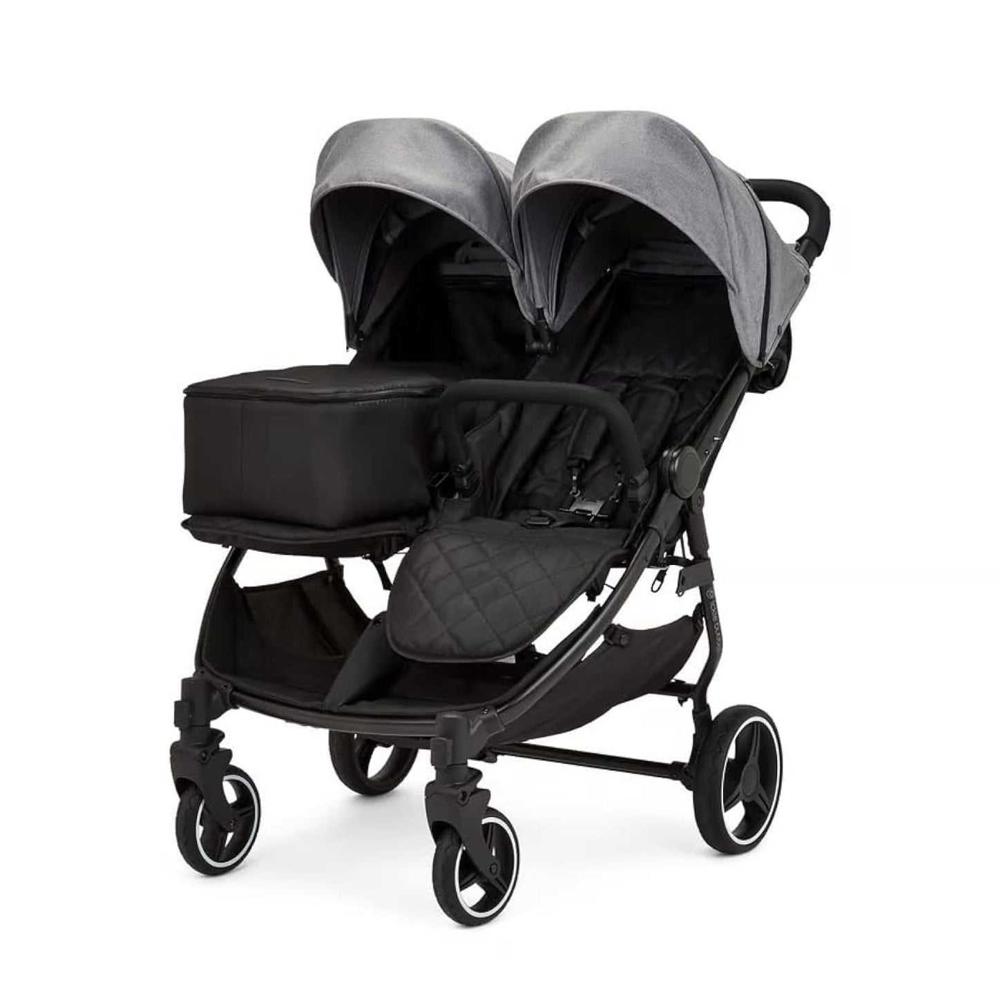 Ickle Bubba Venus Prime Zwillingskinderwagen, faltbar & leicht, bis 15 kg, Grau