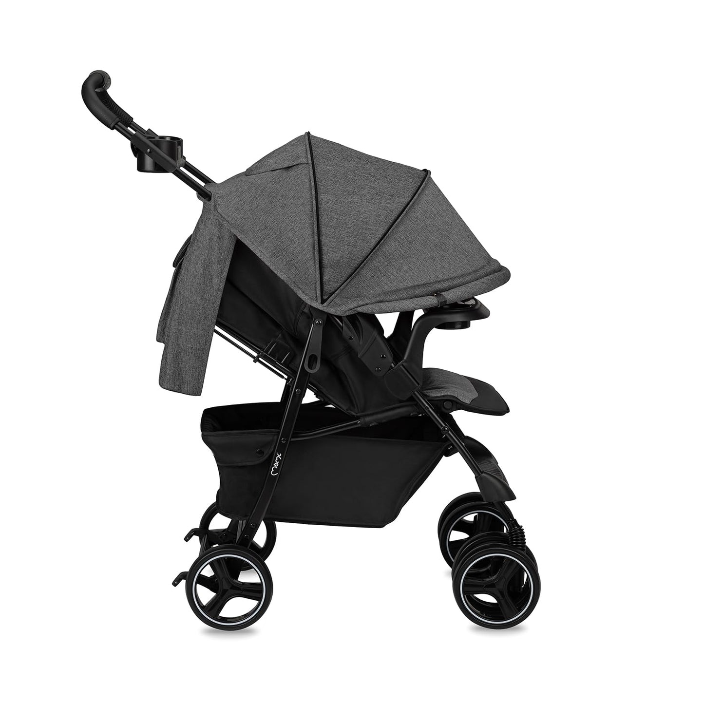 MoMi ISLA Buggy, leicht & faltbar, bis 15 kg, mit Liegefunktion, Schwarz