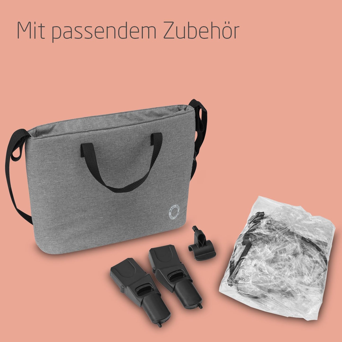 Maxi-Cosi Zelia S Trio 3-in-1 Kinderwagen Set, kompakt & faltbar, bis 22 kg, Grau