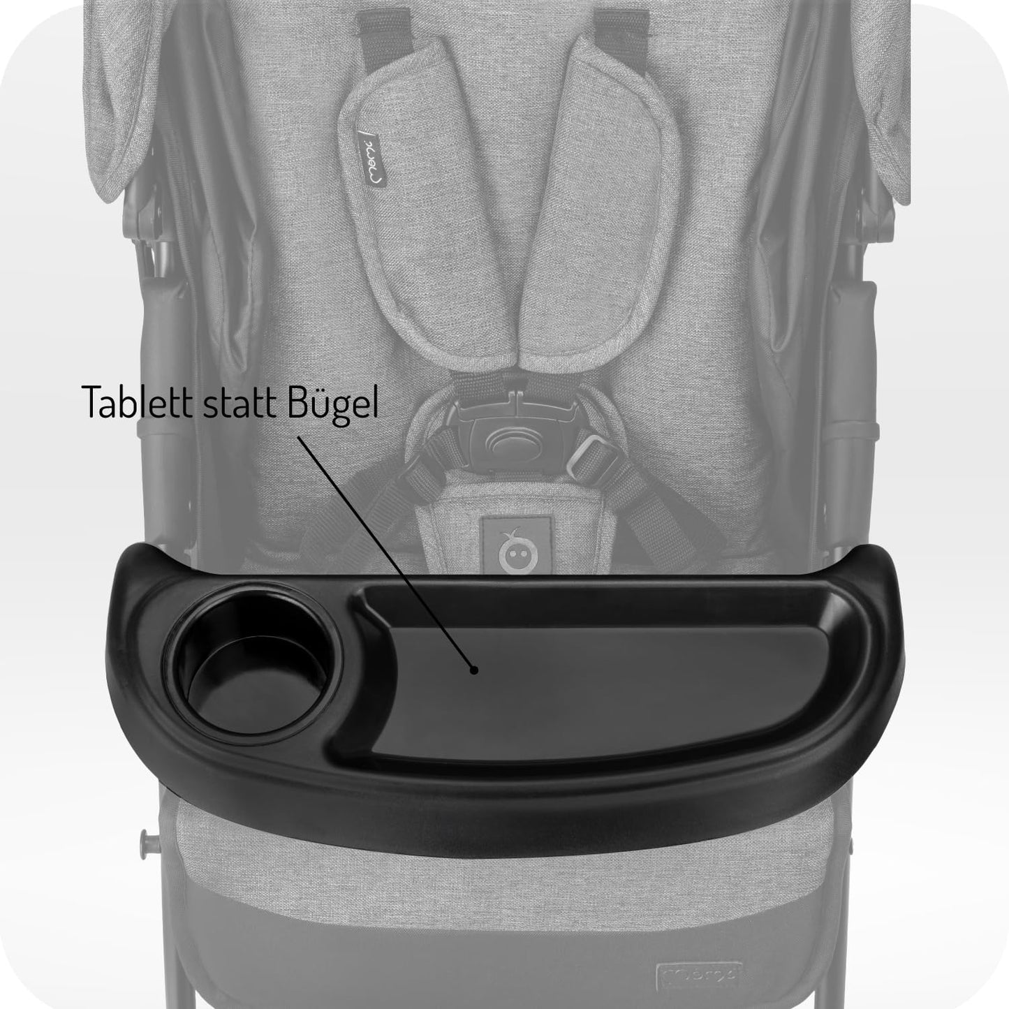 MoMi ISLA Buggy, leicht & faltbar, bis 15 kg, mit Liegefunktion, Schwarz