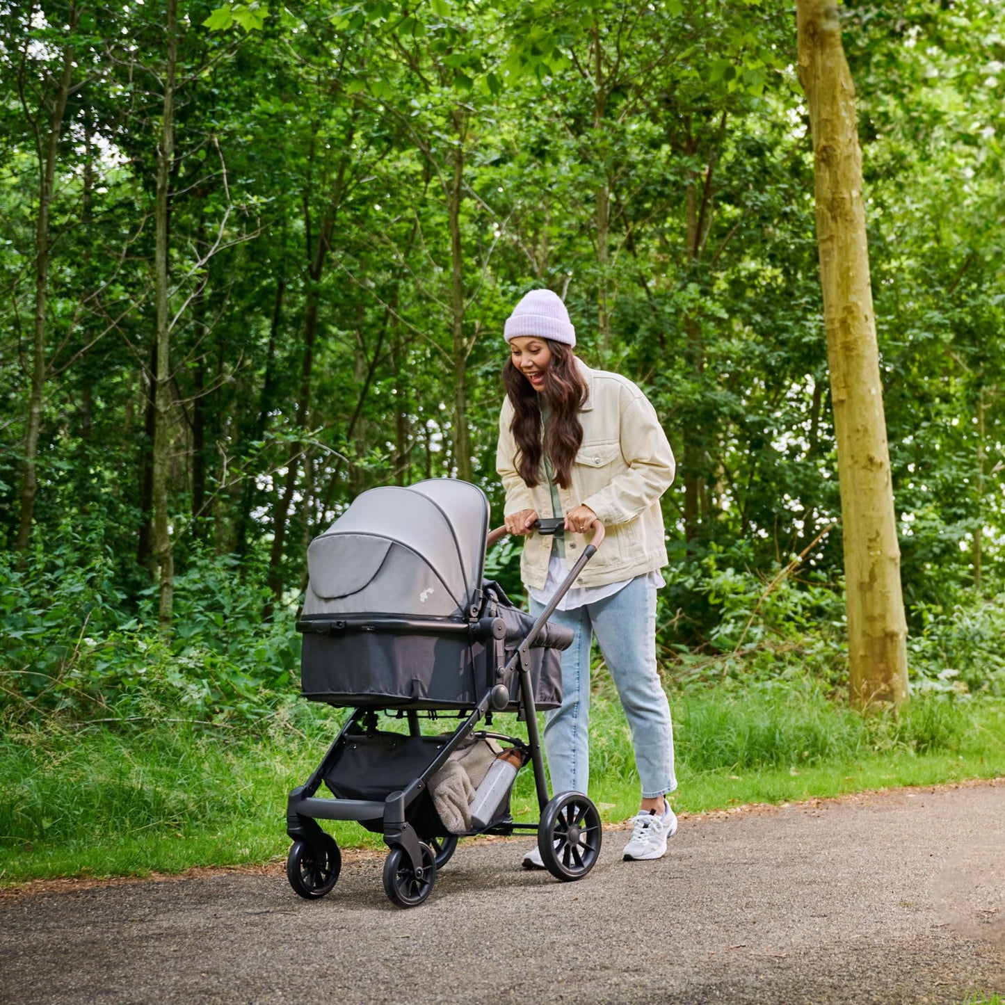 Bebeconfort Haze Trio 3-in-1 Kinderwagen Set, leicht & faltbar, bis 22 kg, Grau