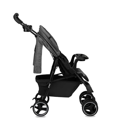 MoMi ISLA Buggy, leicht & faltbar, bis 15 kg, mit Liegefunktion, Schwarz