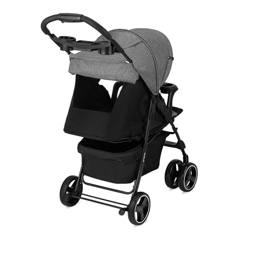 MoMi ISLA Buggy, leicht & faltbar, bis 15 kg, mit Liegefunktion, Schwarz