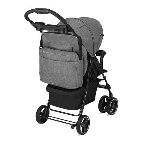 MoMi ISLA Buggy, leicht & faltbar, bis 15 kg, mit Liegefunktion, Schwarz
