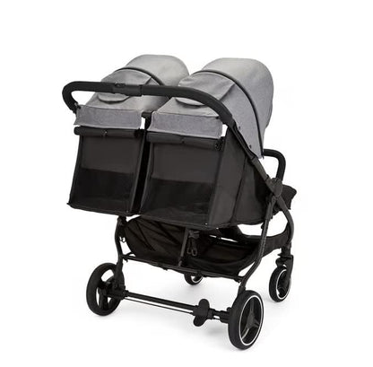 Ickle Bubba Venus Prime Zwillingskinderwagen, faltbar & leicht, bis 15 kg, Grau