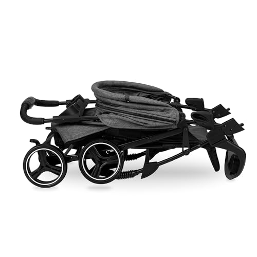 MoMi ISLA Buggy, leicht & faltbar, bis 15 kg, mit Liegefunktion, Schwarz