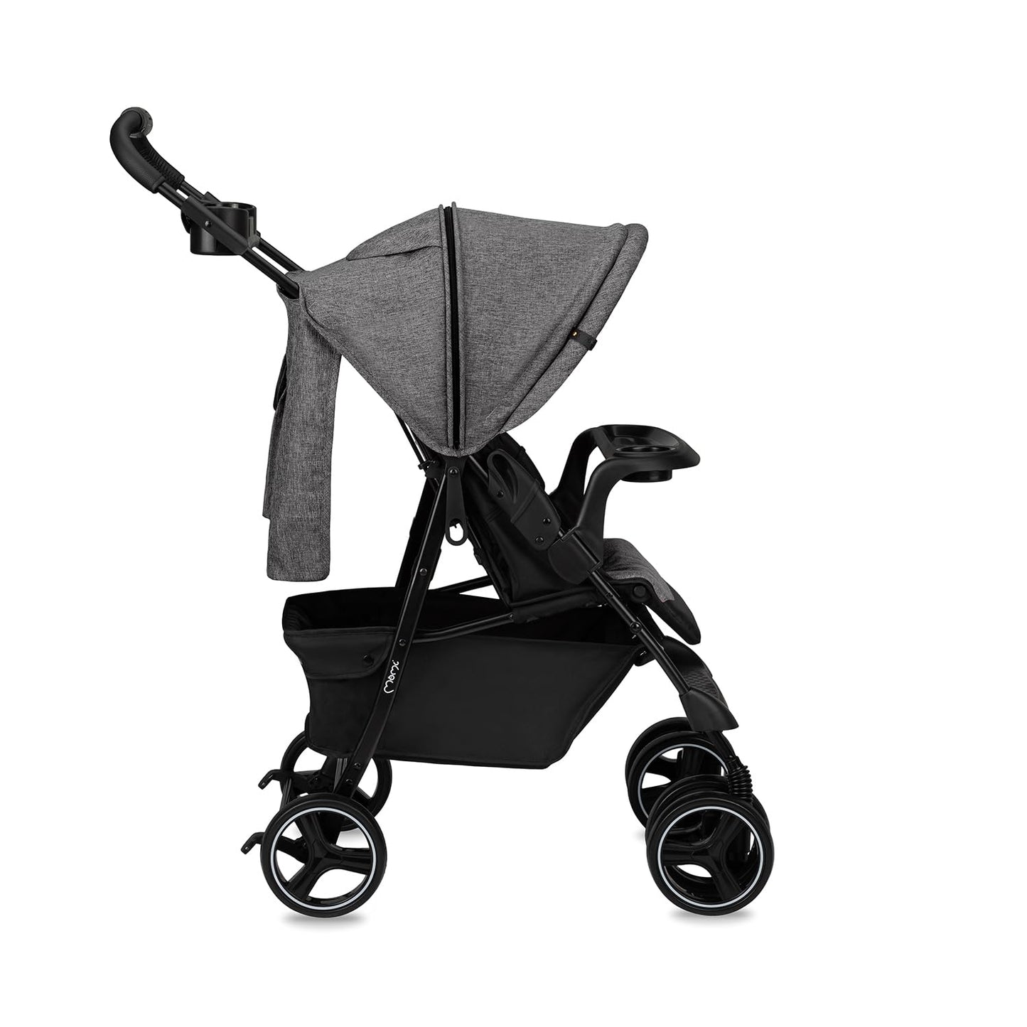 MoMi ISLA Buggy, leicht & faltbar, bis 15 kg, mit Liegefunktion, Schwarz