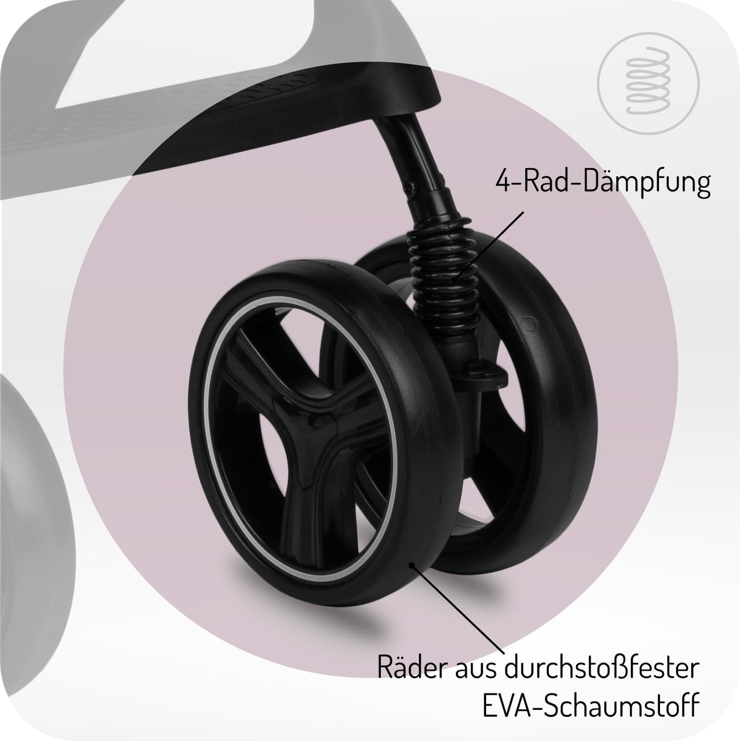 MoMi ISLA Buggy, leicht & faltbar, bis 15 kg, mit Liegefunktion, Schwarz