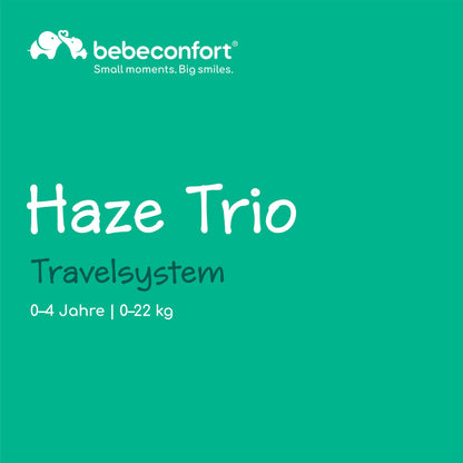 Bebeconfort Haze Trio 3-in-1 Kinderwagen Set, leicht & faltbar, bis 22 kg, Grau